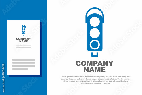 Blue Traffic light icon isolated on white background. Logo design template element. Vector