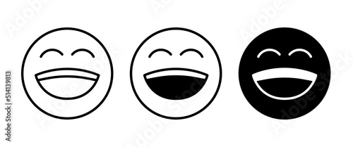 Loud Laughs, smile icon, Cartoon happy face with laughing mouth icon World Laughter day on 03 May