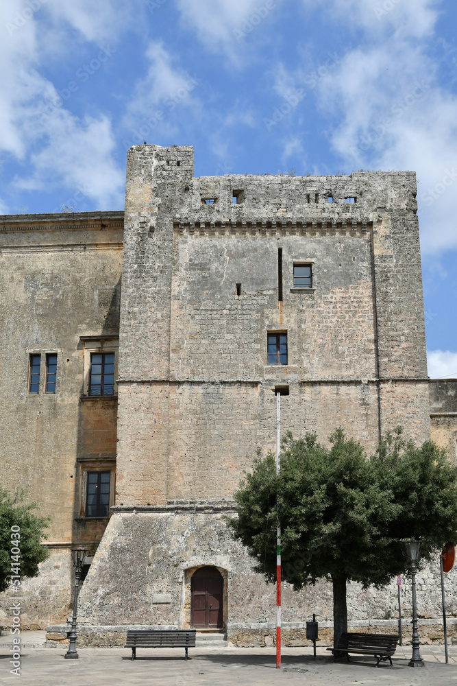 The wall of a medieval castle of Tricase, a historic town in the Puglia region, Italy. The wall of a medieval castle of Tricase, a historic town in the Puglia region, Italy.