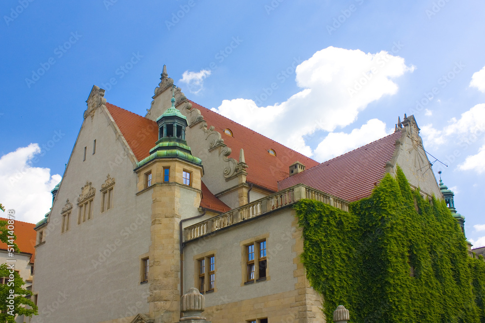 Neo-renaissance facade of the building of Adam Mickiewicz University in Poznan, Poland