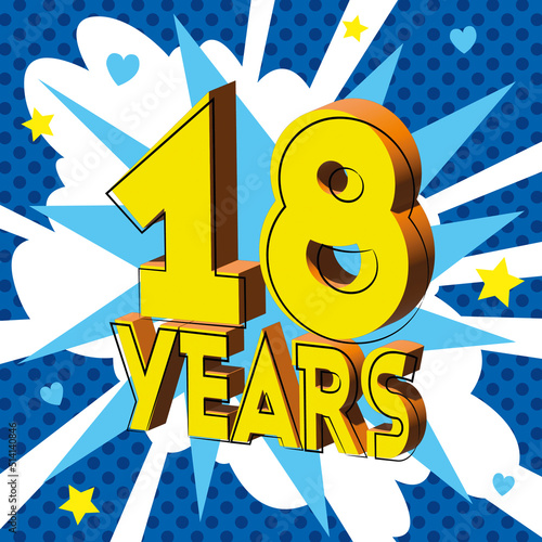 18 ans Carte Anniversaire BirthDay popart Bleu