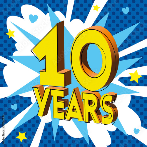  10 ans Carte Anniversaire BirthDay popart Bleu