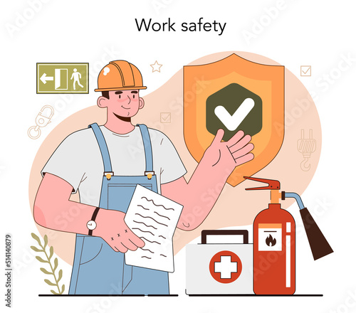 OSHA concept. Occupational safety and health inspection.