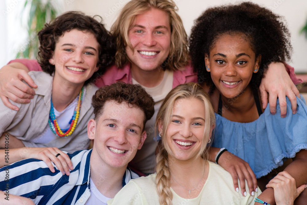 Portraitof diverse group of young friends with mixed races, Friendship and lifestyle concepts Portraitof diverse group of young friends with mixed races, Friendship and lifestyle concepts