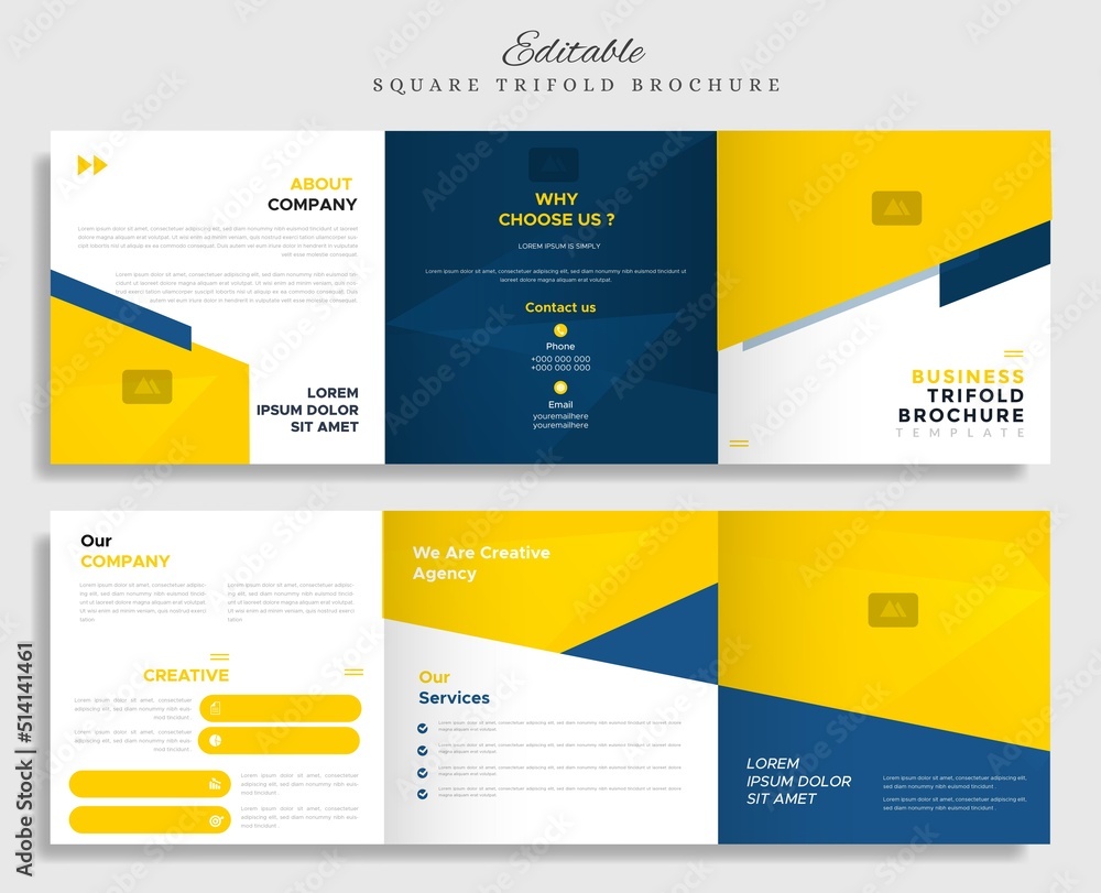 creative square trifold brochure design template vector creative square trifold brochure design template vector