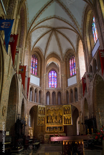 Interior of Archbishop s Basilica of St. Peter and Paul on the Tumski Island in Poznan  Poland