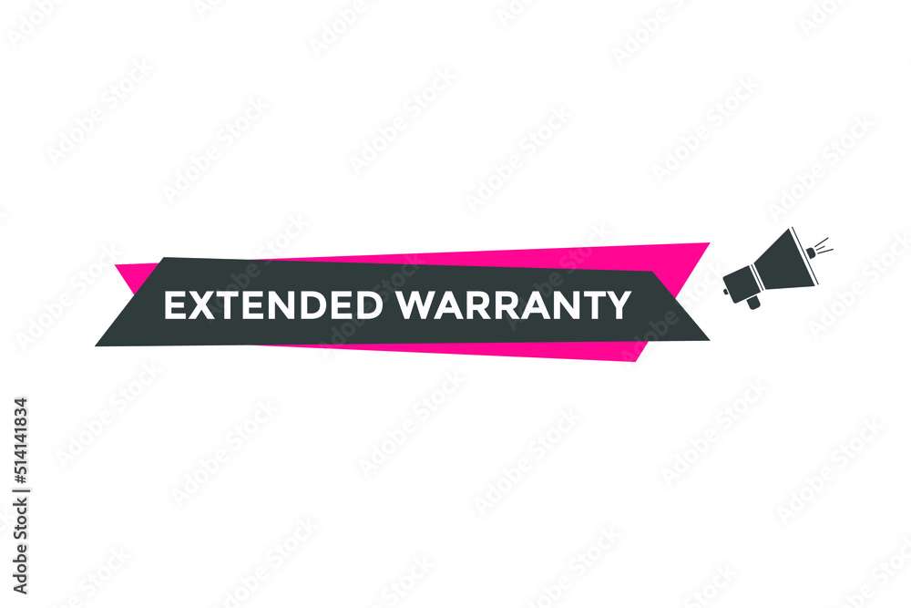 Extended warranty label sticker. Colorful banner template
