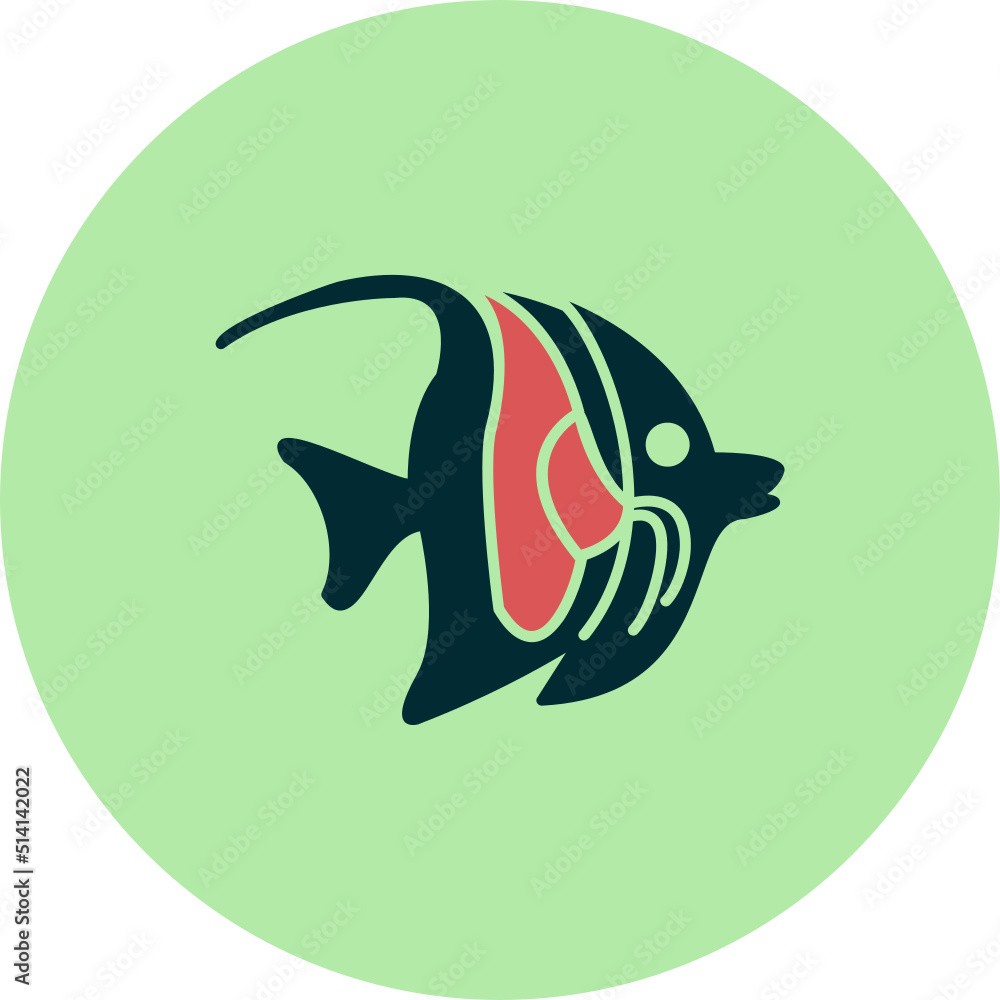 Butterfly Fish Icon Stock Vector | Adobe Stock