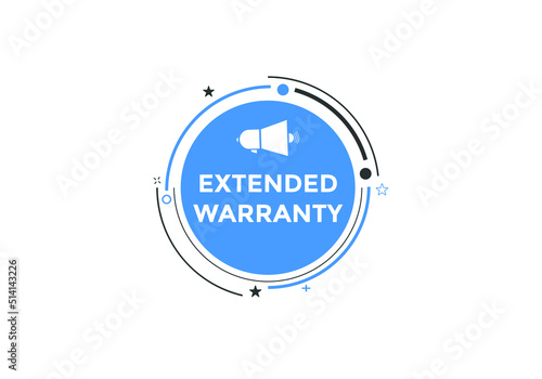 Extended warranty label or web template. social media post design