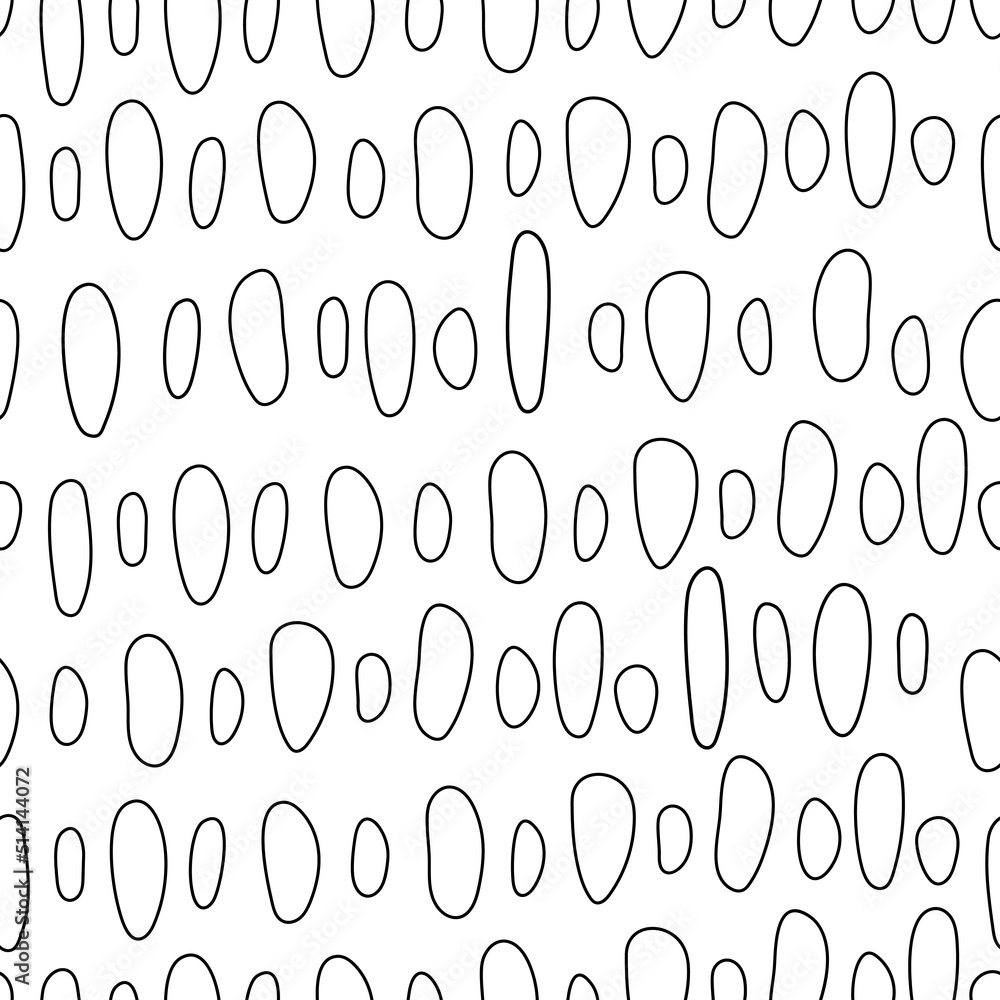 Texture seamless pattern of elongated simple oval shapes on a white square background Texture seamless pattern of elongated simple oval shapes on a white square background