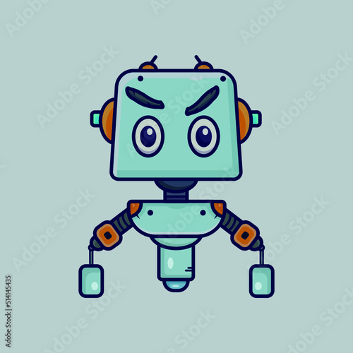 blue robot with heart