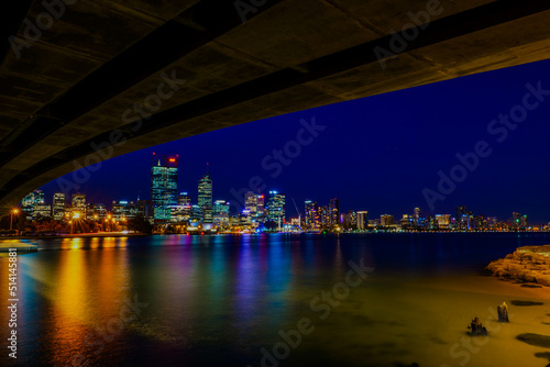 city skyline at night