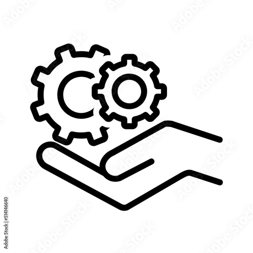 Black line icon for Self service