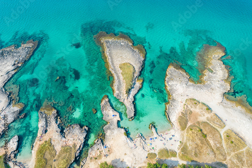Vista aerea della riserva naturale marina di torre guaceto, brindisi, puglia photo