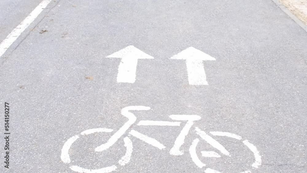 Road Markings Of A Bicycle Path In A Park On A Riding Lane A Sidewalk road-markings-of-a-bicycle-path-in-a-park-on-a-riding-lane-a-sidewalk