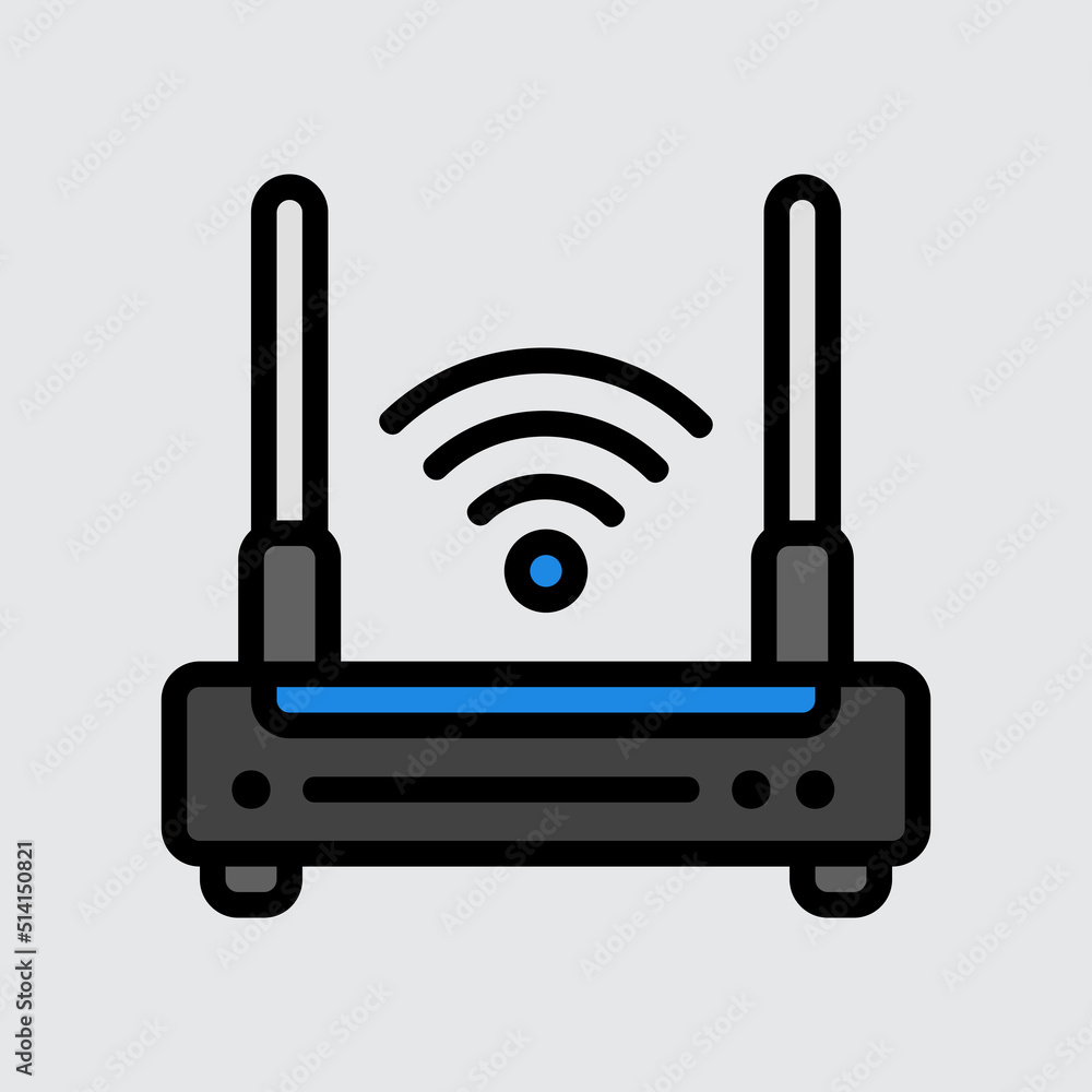 Router icon in filled line style about smart home, use for website mobile app presentation Router icon in filled line style about smart home, use for website mobile app presentation
