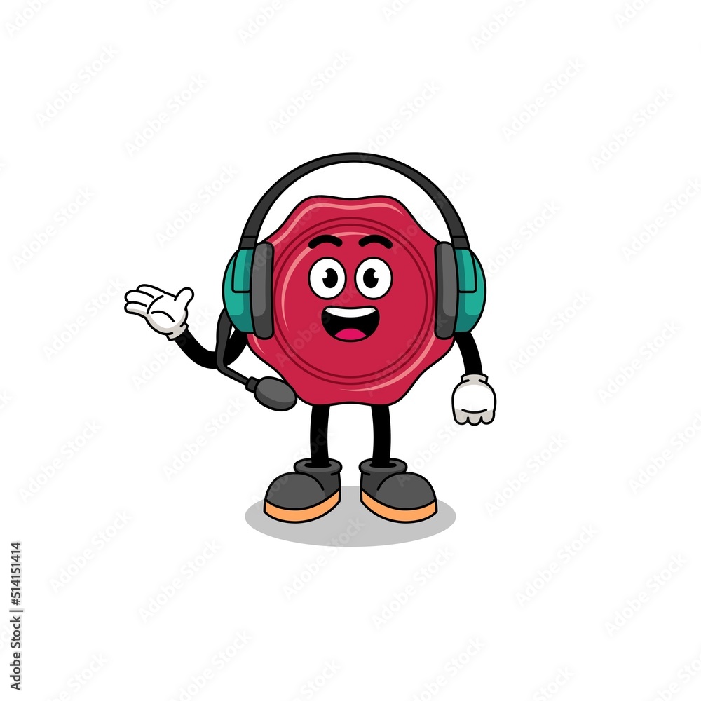 Mascot Illustration of sealing wax as a customer services Mascot Illustration of sealing wax as a customer services