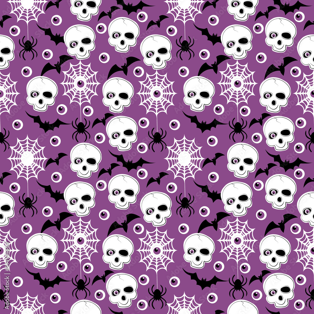 seamless background with skulls and cobwebs for halloween seamless background with skulls and cobwebs for halloween