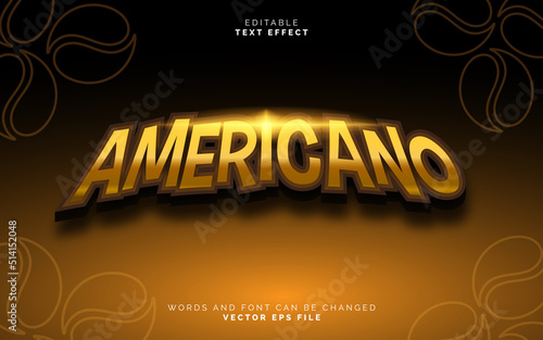 Americano text effect template with abstract background use for business brand and logo.