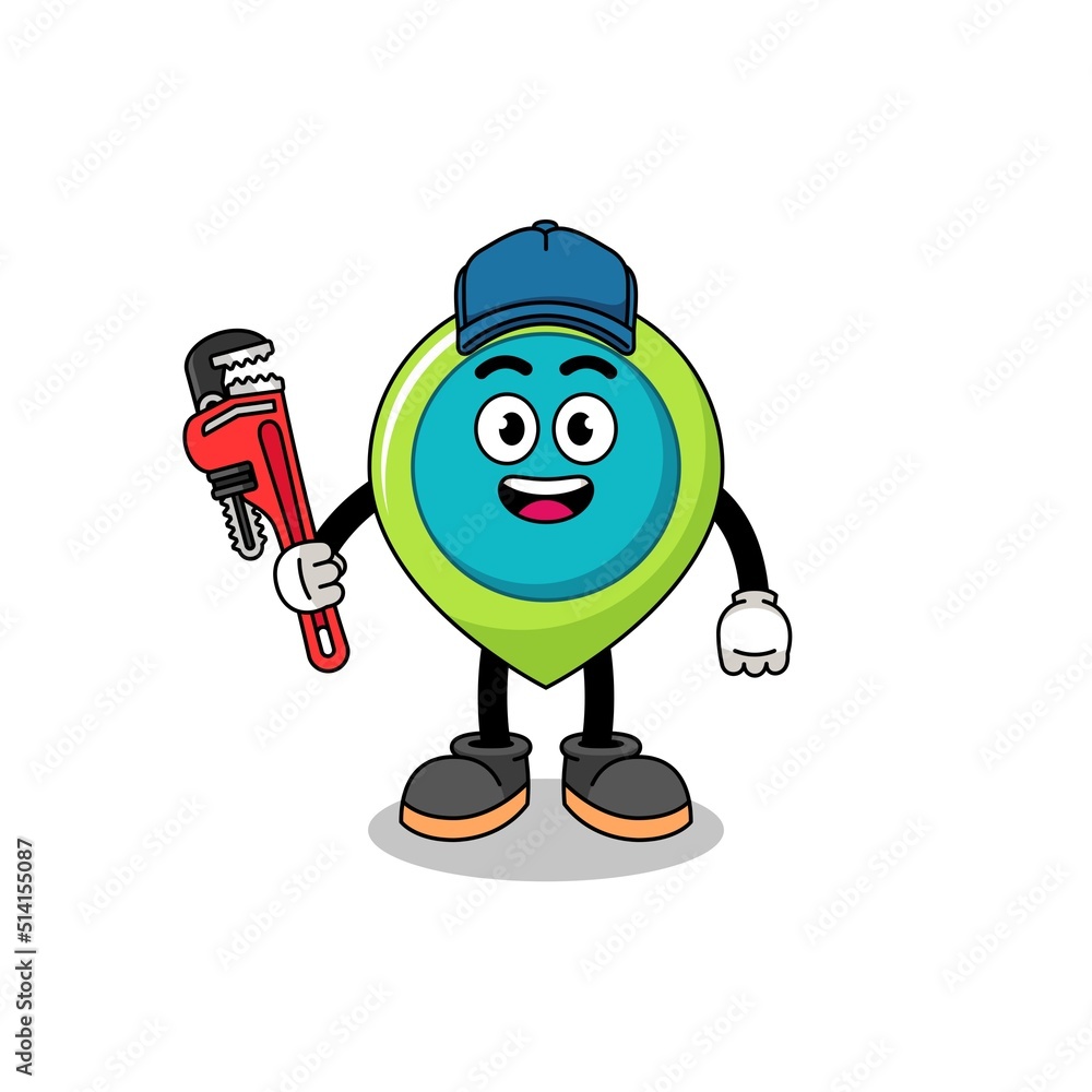 location symbol illustration cartoon as a plumber location symbol illustration cartoon as a plumber