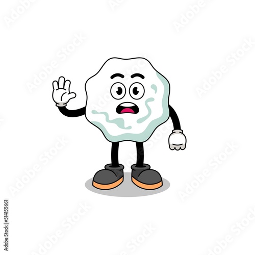 chewing gum cartoon illustration doing stop hand