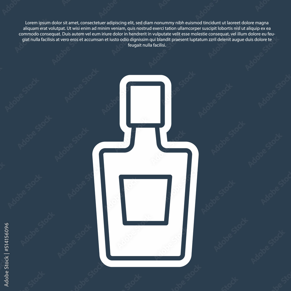 Blue line Tequila bottle icon isolated on blue background. Mexican alcohol drink. Vector Blue line Tequila bottle icon isolated on blue background. Mexican alcohol drink. Vector