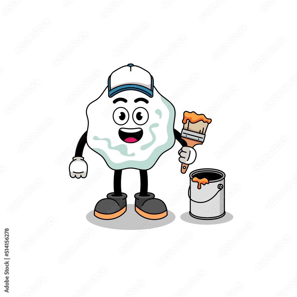 Obraz premium Character mascot of chewing gum as a painter