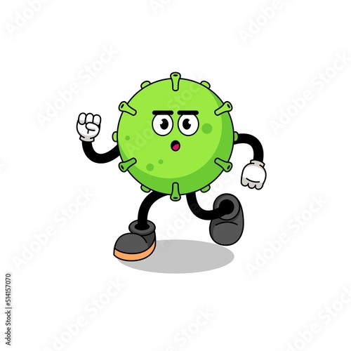 running virus mascot illustration