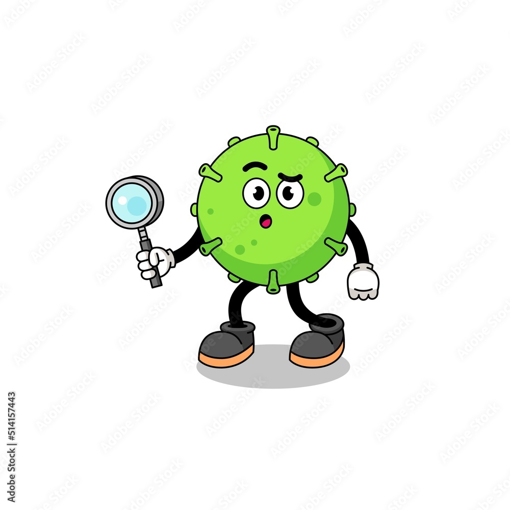 Obraz premium Mascot of virus searching