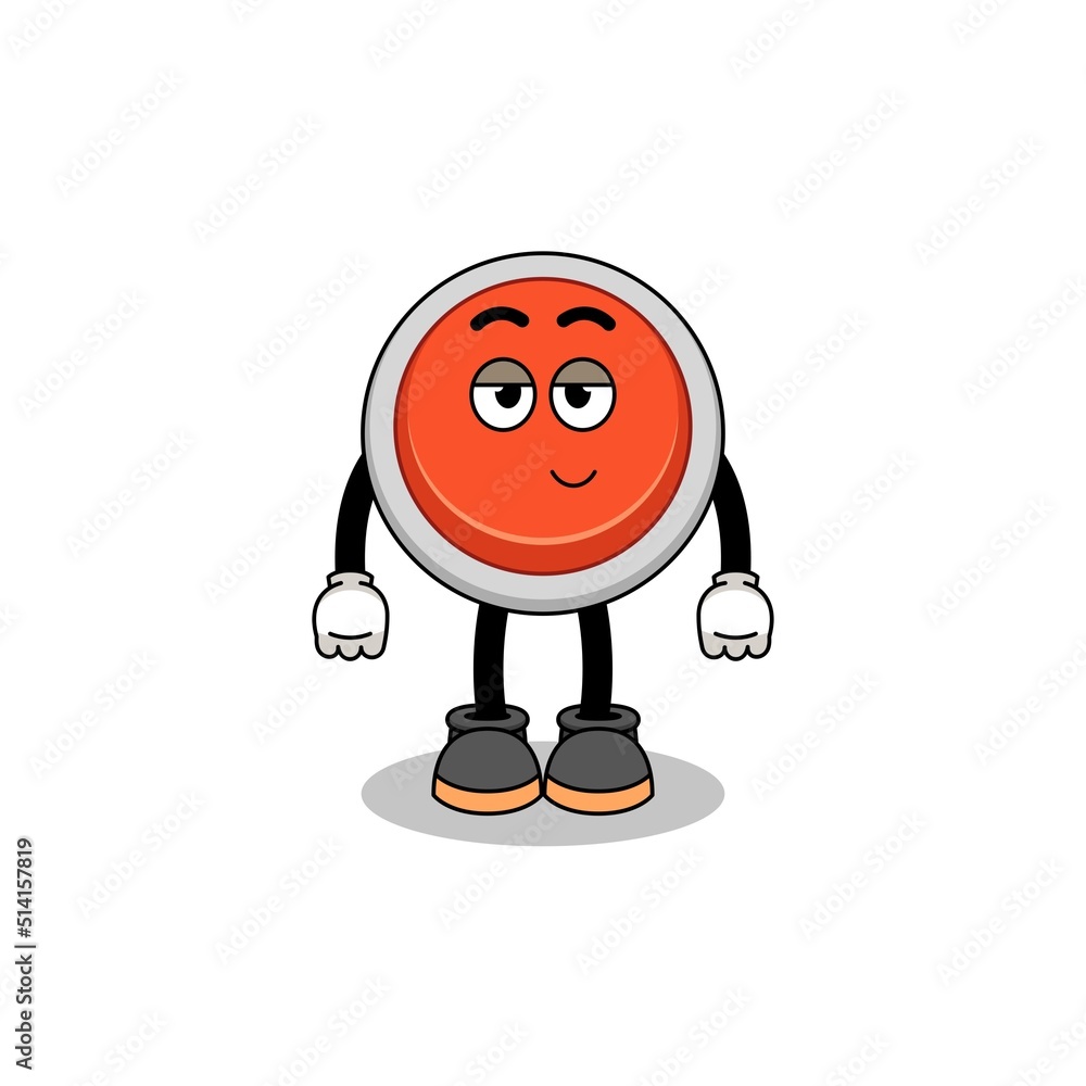 Fototapeta premium emergency button cartoon couple with shy pose