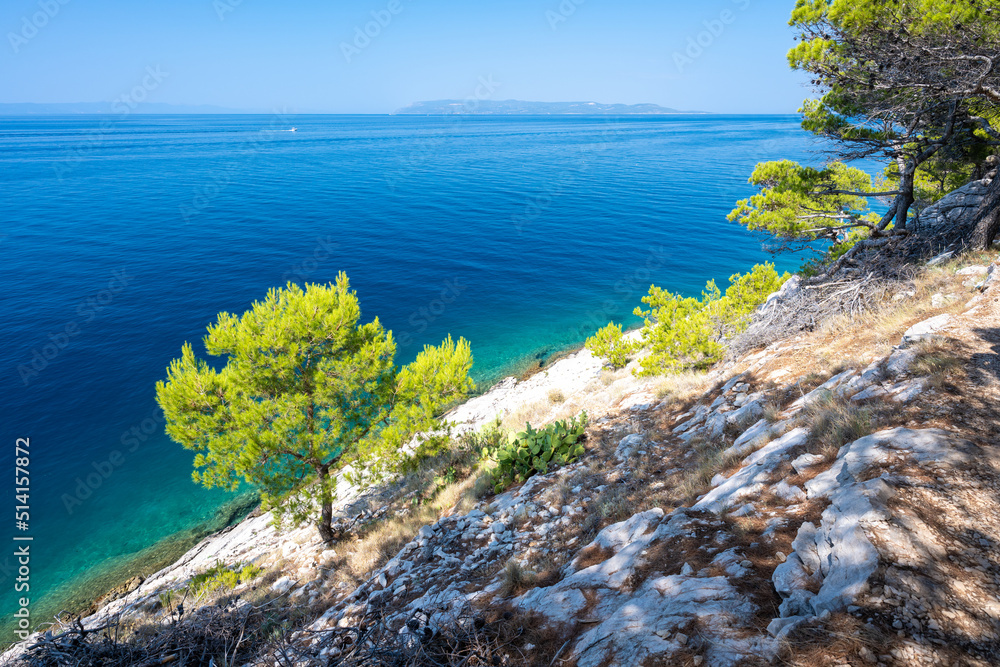 amazing coast of adriatic sea in Makarska in Dalmatia in Croatia