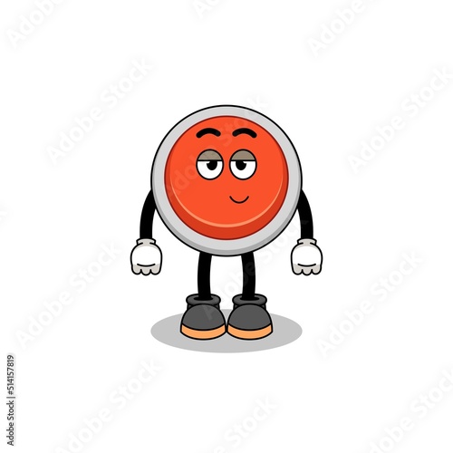 emergency button cartoon couple with shy pose