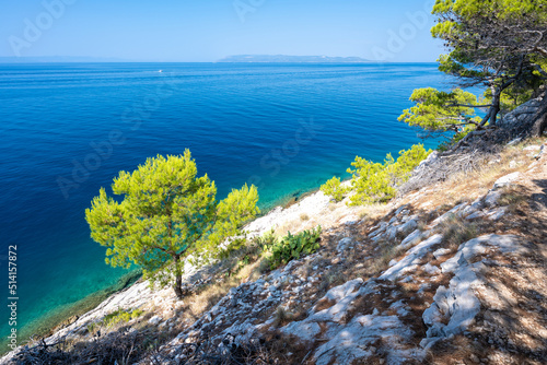 Obraz na płótnie amazing coast of adriatic sea in Makarska in Dalmatia in Croatia w salonie