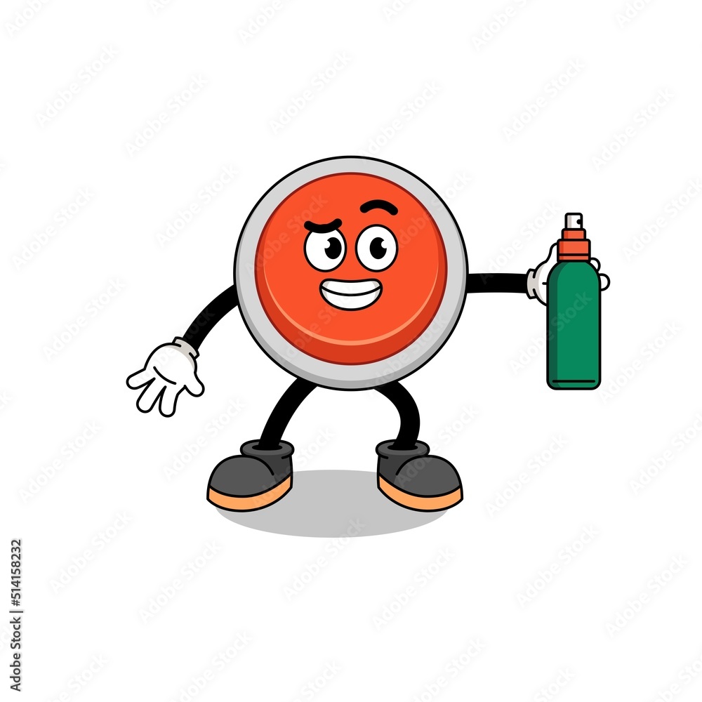 emergency button illustration cartoon holding mosquito repellent emergency button illustration cartoon holding mosquito repellent