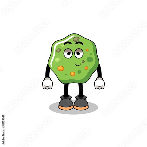 puke cartoon couple with shy pose