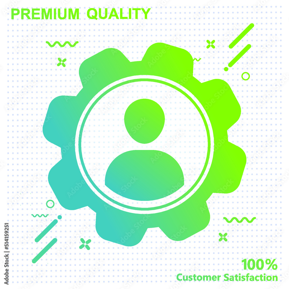 setting, worker icon illustration - modern design. setting, worker icon illustration - modern design.