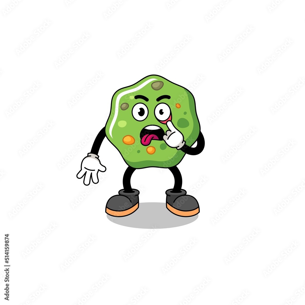 Fototapeta premium Character Illustration of puke with tongue sticking out