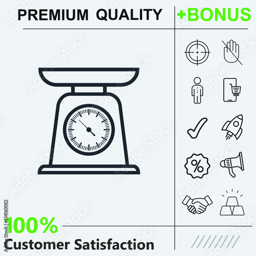 Domestic weigh scales icon graphic elements for your work
