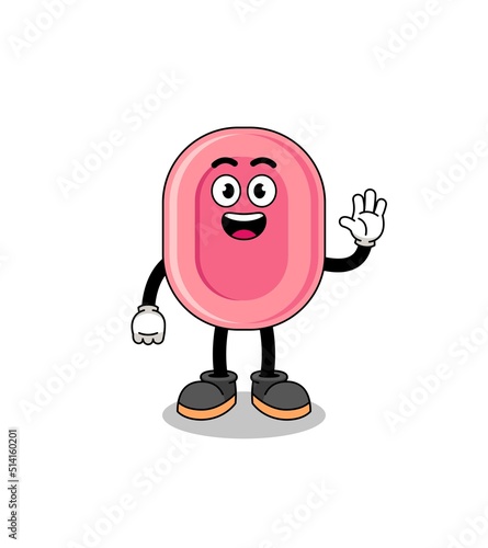 soap cartoon doing wave hand gesture