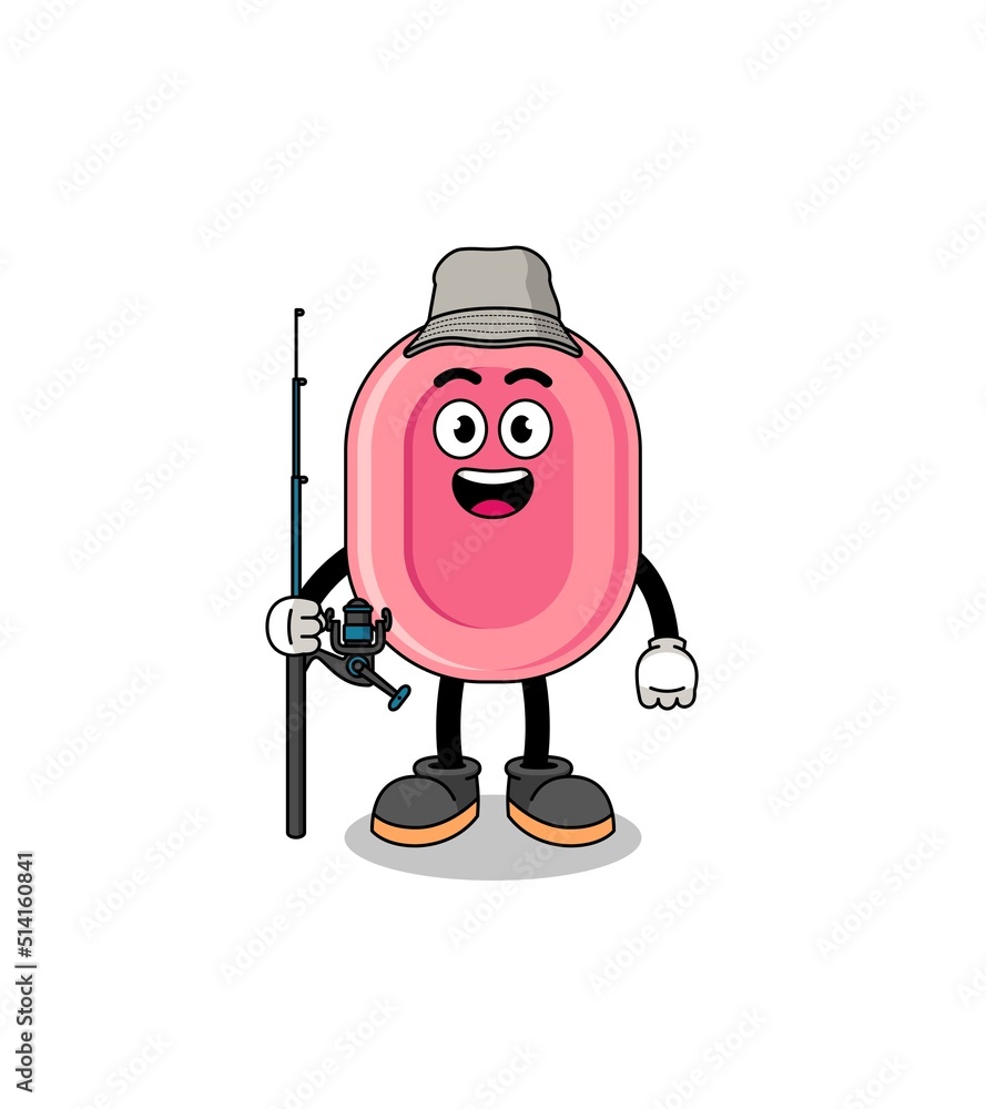 Mascot Illustration of soap fisherman Mascot Illustration of soap fisherman