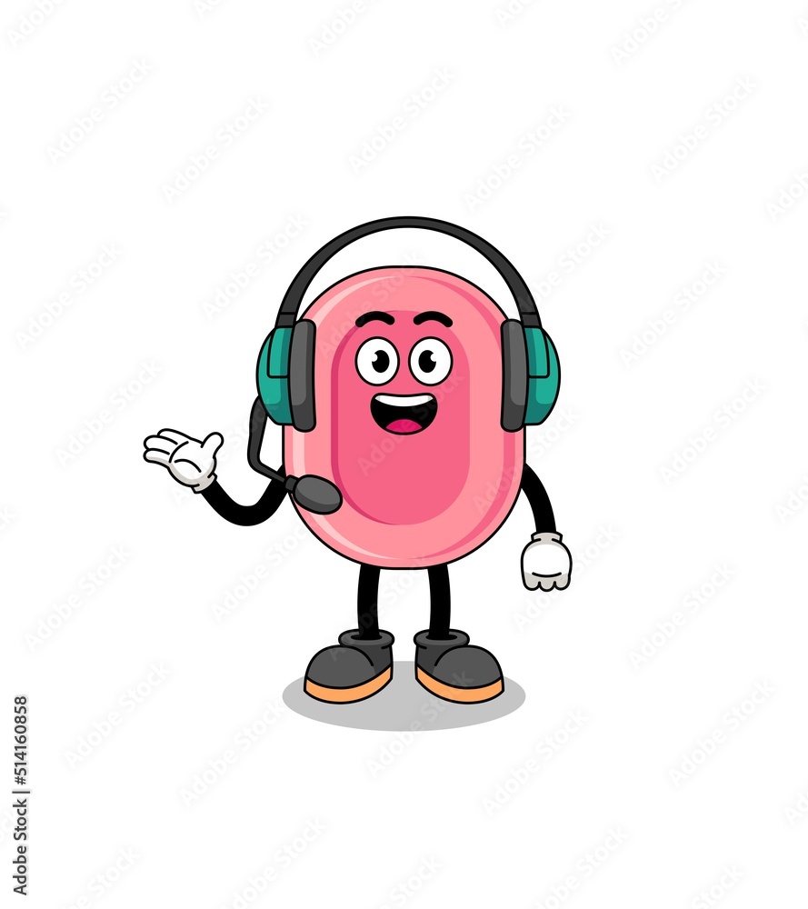 Mascot Illustration of soap as a customer services Mascot Illustration of soap as a customer services