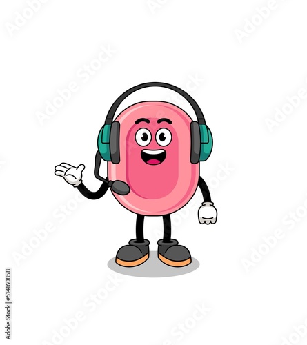 Mascot Illustration of soap as a customer services
