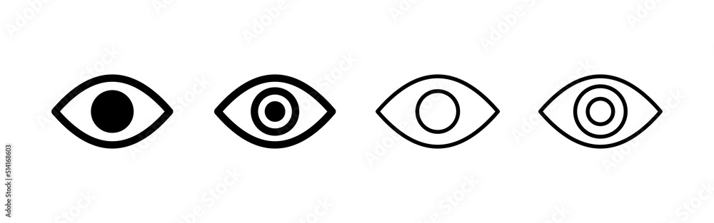Eye icon vector. Eye sign and symbol. Look and Vision icon. Eye icon vector. Eye sign and symbol. Look and Vision icon.