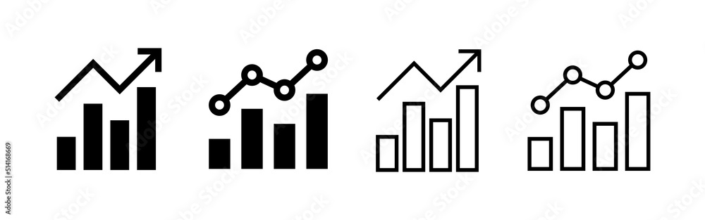 Growing graph icon vector. Chart sign and symbol. diagram icon Growing graph icon vector. Chart sign and symbol. diagram icon