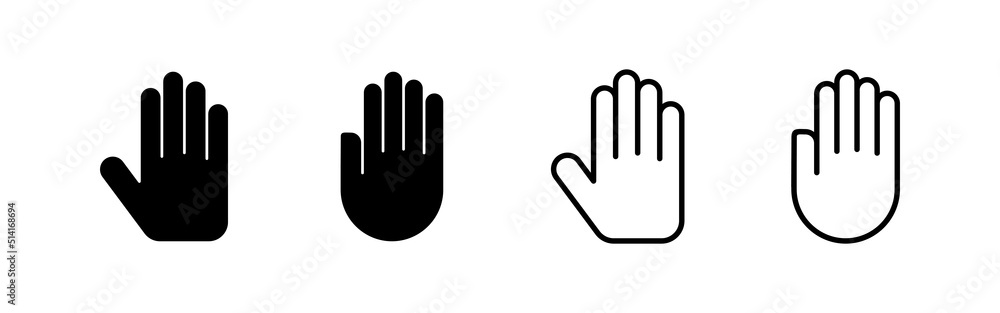 Hand icon vector. hand sign and symbol. palm Hand icon vector. hand sign and symbol. palm