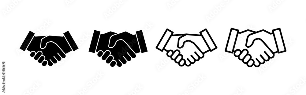 Handshake icon vector. business handshake sign and symbol. contact agreement Handshake icon vector. business handshake sign and symbol. contact agreement