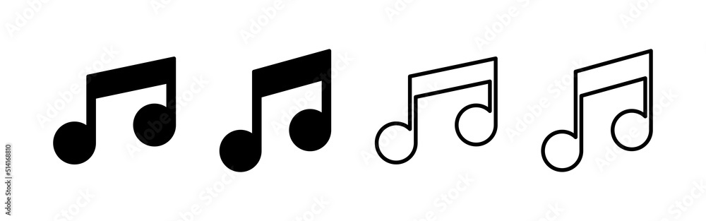 Music icon vector. note music sign and symbol Music icon vector. note music sign and symbol
