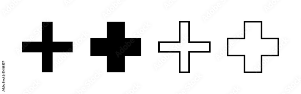 Obraz premium Plus icon vector. Add plus sign and symbol