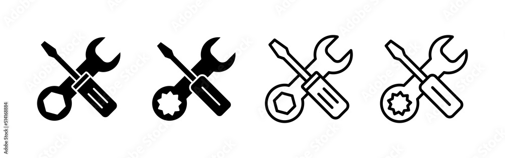Repair tools icon vector. tool sign and symbol. vectorting icon. Wrench and screwdriver. Service Repair tools icon vector. tool sign and symbol. vectorting icon. Wrench and screwdriver. Service