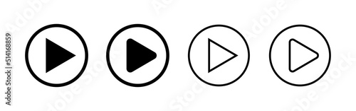 Play icon vector. Play button sign and symbol